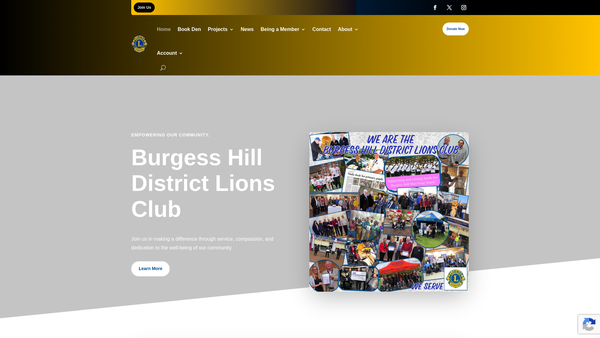 Screenshot of the Burgess Hill District Lions Club (CIO) website