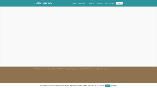 Screenshot of the Exeter Dispensary Charity website