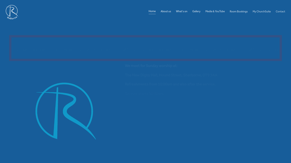 Screenshot of the Reborne Community Church website