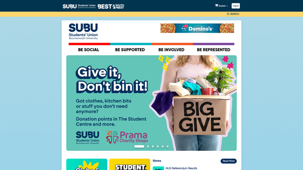 Screenshot of the The Students' Union At Bu Ltd website