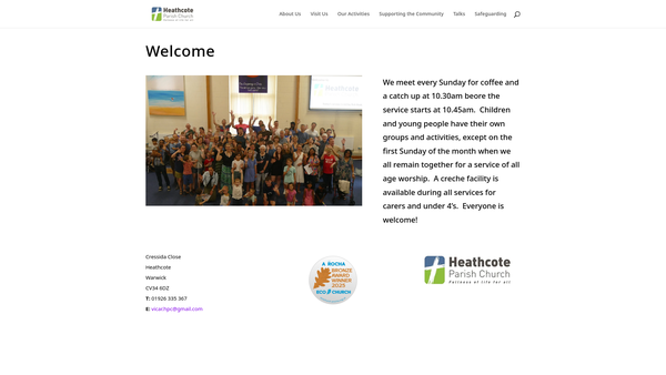 Screenshot of the The Parochial Church Council Of The Ecclesiastical Parish Of Heathcote website