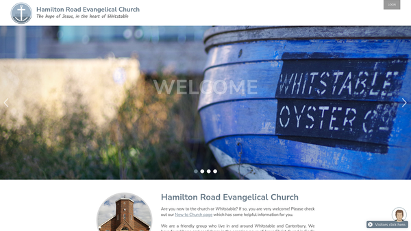 Screenshot of the Hamilton Road Evangelical Church website