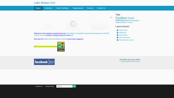 Screenshot of the Little Melton Charitable Incorporated Organisation (Lmcio) website