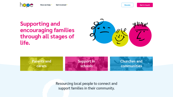 Screenshot of the Hope Building Confidence Ltd website