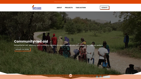 Screenshot of the Refugee Biriyani & Bananas website