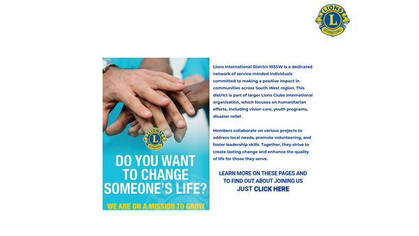 Screenshot of the Lions Clubs International District 105sw Foundation (CIO) website