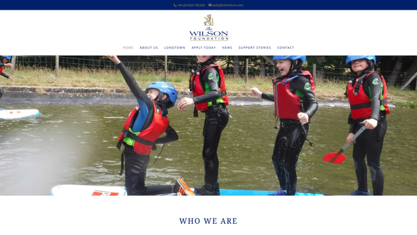 Screenshot of the The Wilson Foundation website