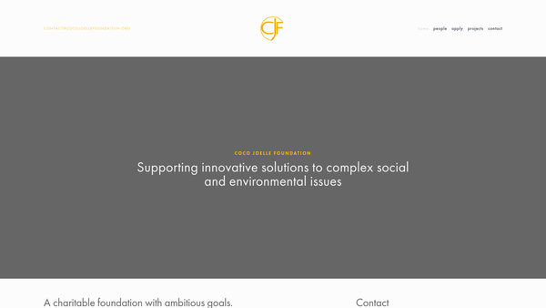 Screenshot of the Coco Joelle Foundation website