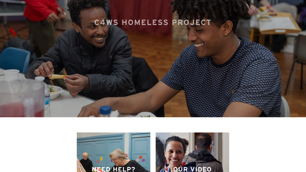 Screenshot of the C4ws Homeless Project website