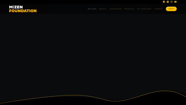 Screenshot of the The Mizen Foundation website