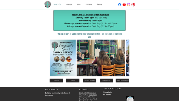 Screenshot of the Parochial Church Council Of St. Margaret's, Southsea website
