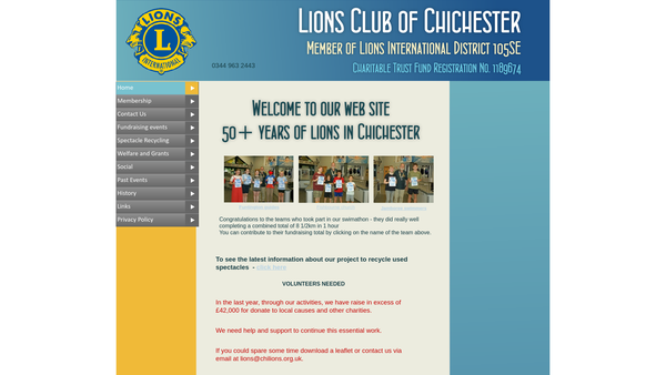 Screenshot of the Chichester Lions Club (CIO) website