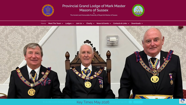 Screenshot of the Sussex Mark Benevolent Fund, CIO website