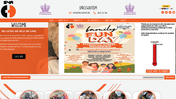 Screenshot of the Space4autism website