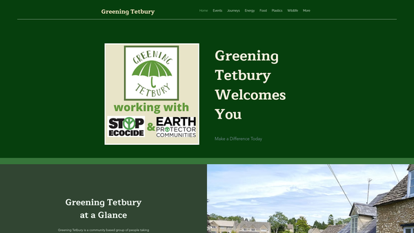 Screenshot of the Greening Tetbury website