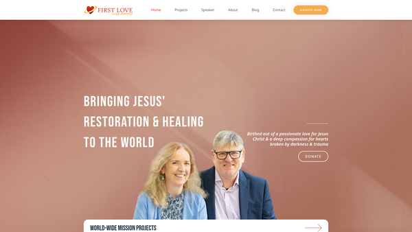 Screenshot of the First Love Global Ministries website