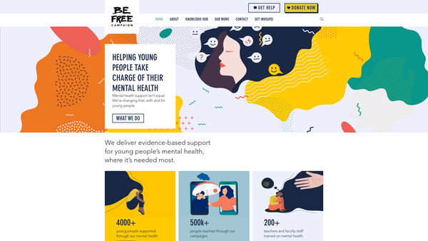 Screenshot of the Be Free Campaign website