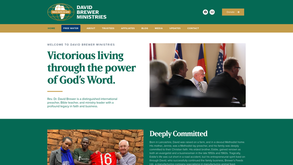 Screenshot of the David Brewer Ministries website