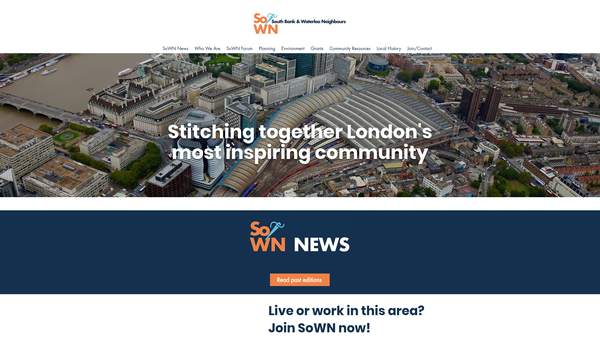 Screenshot of the Southbank And Waterloo Neighbours website