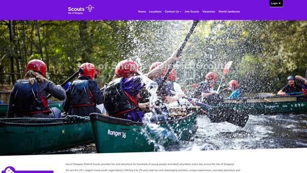 Screenshot of the Isle Of Sheppey District Scouts website