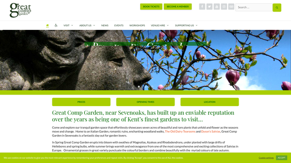 Screenshot of the Great Comp website
