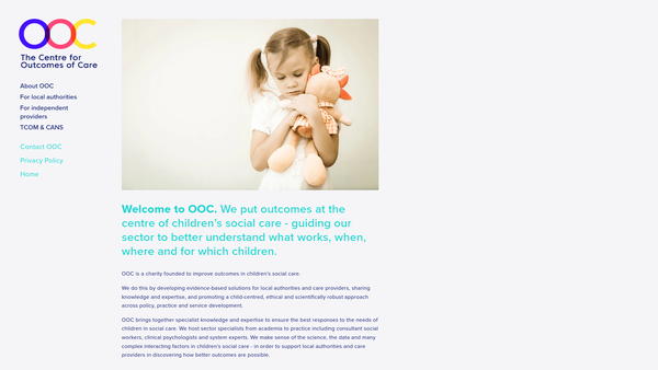 Screenshot of the Centre For Outcomes Of Care website