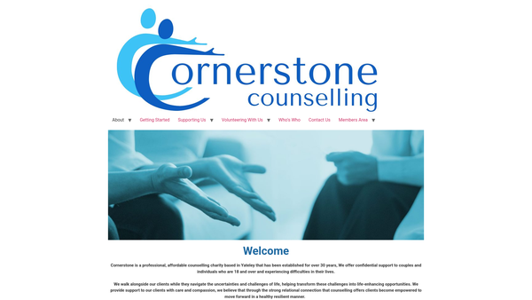 Screenshot of the Cornerstone Counselling website