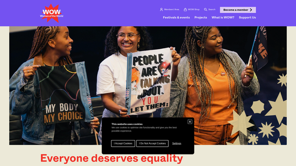 Screenshot of the The Wow Foundation website