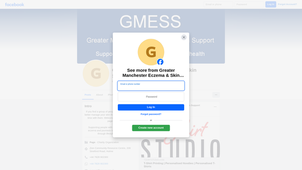 Screenshot of the Greater Manchester Eczema & Skin Support CIO website