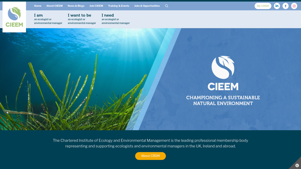 Screenshot of the Chartered Institute Of Ecology And Environmental Management website
