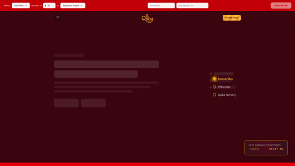 Screenshot of the Quba Masjid And Education Centre website