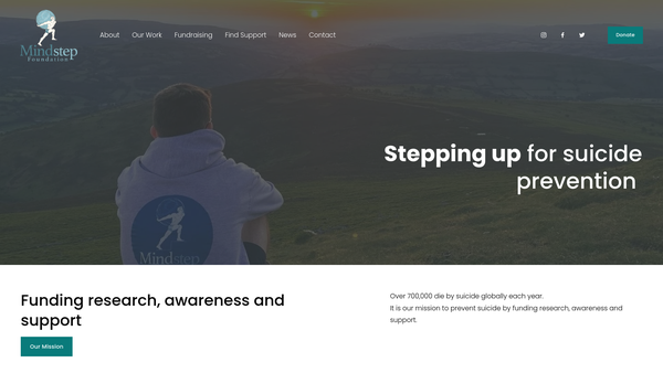 Screenshot of the Mindstep Foundation website