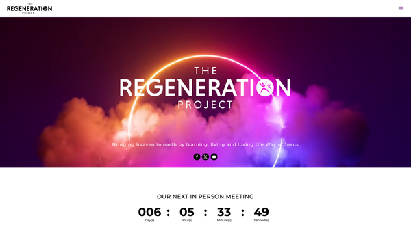 Screenshot of the The Regeneration Project website