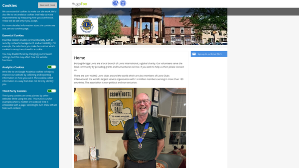 Screenshot of the Boroughbridge Lions Club ( CIO ) website