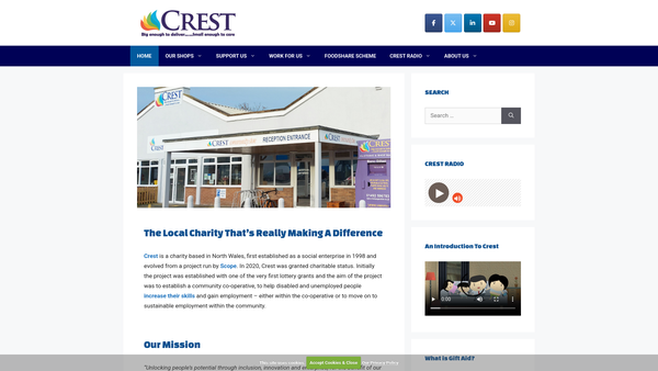 Screenshot of the Crest Co-Operative Ltd website
