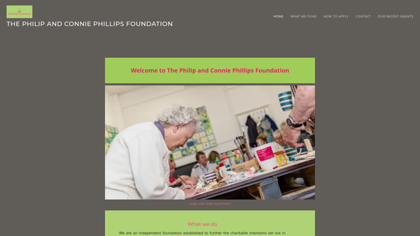 Screenshot of the The Philip And Connie Phillips Foundation website