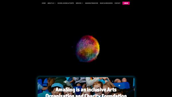 Screenshot of the Amasing Arts website