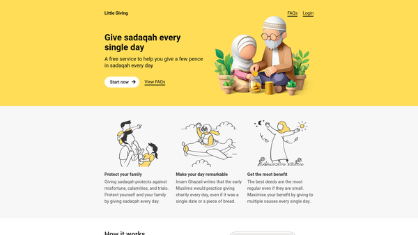 Screenshot of the Little Giving website