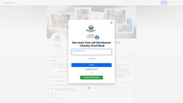 Screenshot of the Livingwaters Storehouse website