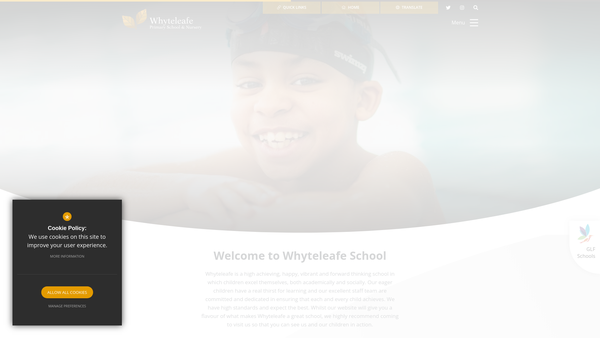 Screenshot of the Whyteleafe School PTA website