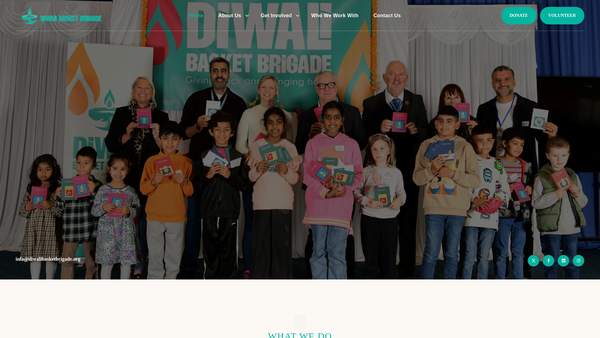 Screenshot of the The Diwali Foundation website