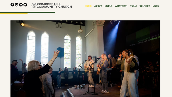 Screenshot of the Primrose Hill Community Church website
