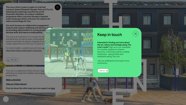 Screenshot of the The Line Art Walk website