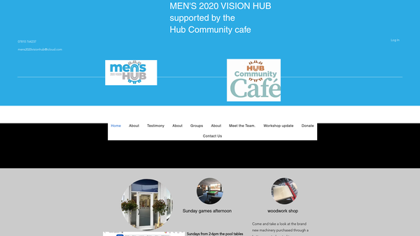 Screenshot of the Men's 2020 Vision Hub website