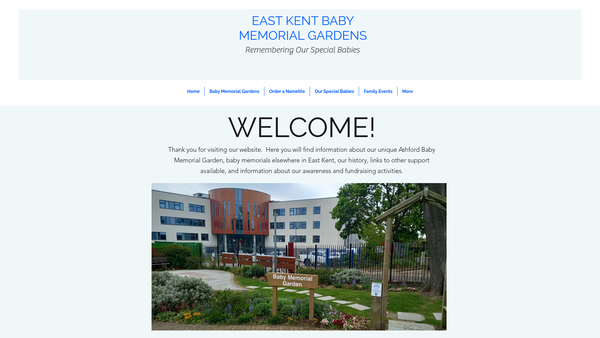Screenshot of the East Kent Baby Memorial Gardens Group website