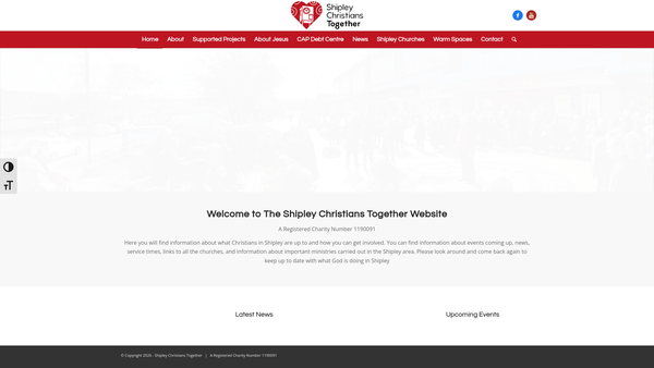 Screenshot of the Shipley Christians Together website