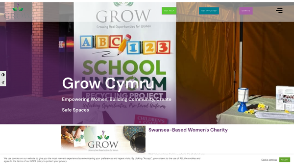 Screenshot of the Growing Real Opportunities For Women (Grow) Cymru website