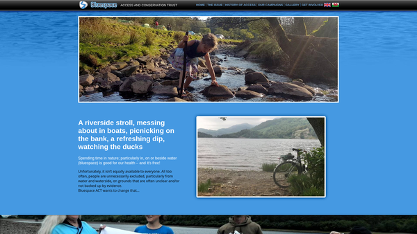 Screenshot of the Bluespace Access And Conservation Trust website