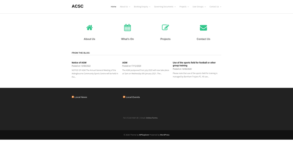 Screenshot of the Aldingbourne Community Sports Centre website