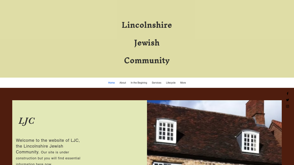 Screenshot of the Lincolnshire Jewish Community website